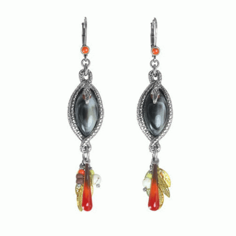 Серьги из коралла, сердолика, яшмы и лавы MARABOUT 12--62223