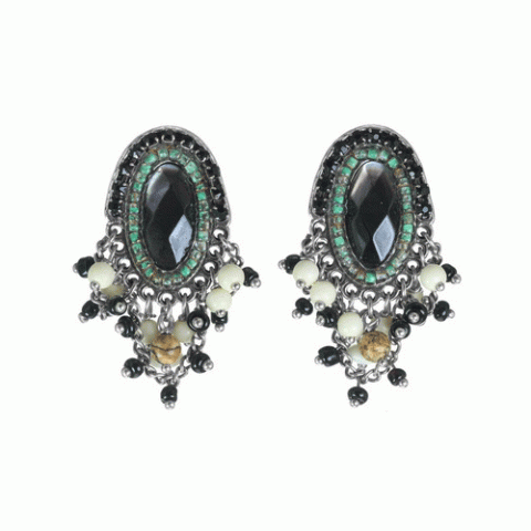 Серьги из амазонита, яшмы, кокоса и Сваровски SEZANE 12--62250