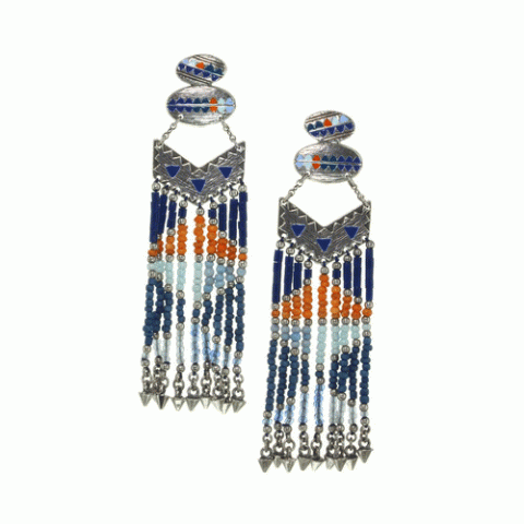 Серьги из амазонита, авантюрина, лазурита и халцедона MEIKA 12--62280