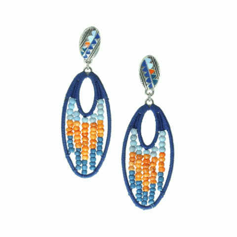 Серьги из амазонита, авантюрина, лазурита и халцедона MEIKA 12--62281