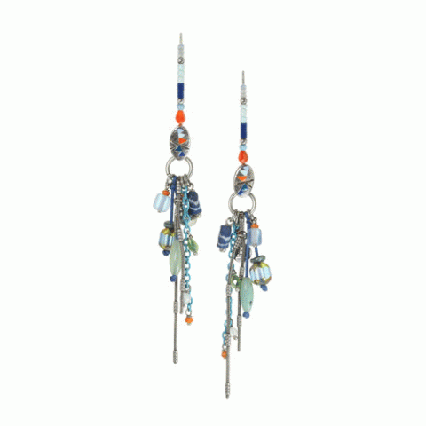 Серьги из амазонита, авантюрина, лазурита и халцедона MEIKA 12--62285