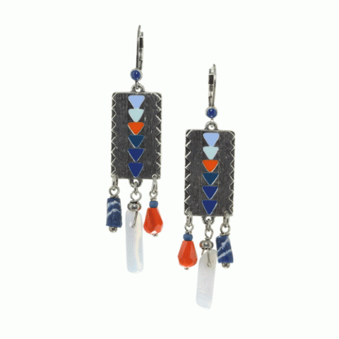 Серьги из амазонита, авантюрина, лазурита и халцедона MEIKA 12--62291