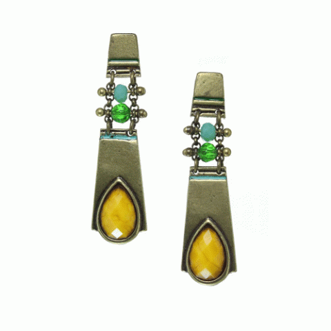 Серьги из бусин, рога, семян Тагуа и кристаллов Swarovski ANOUK 12--62307