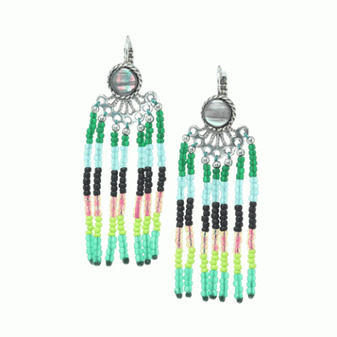 Серьги из авантюрина, перламутра, коралла и говлита BETSY 12--62361