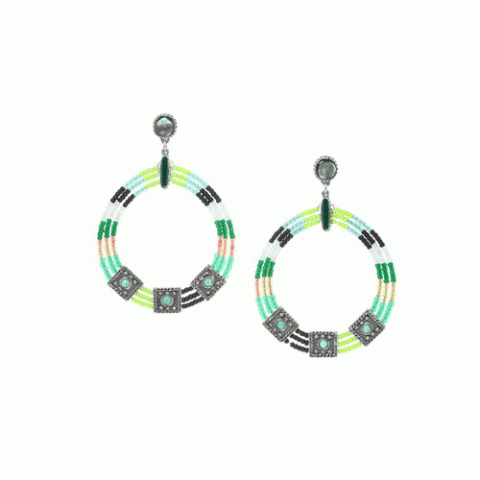 Серьги из авантюрина, перламутра, коралла и говлита BETSY 12--62362
