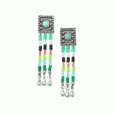 Серьги из авантюрина, перламутра, коралла и говлита BETSY 12--62363
