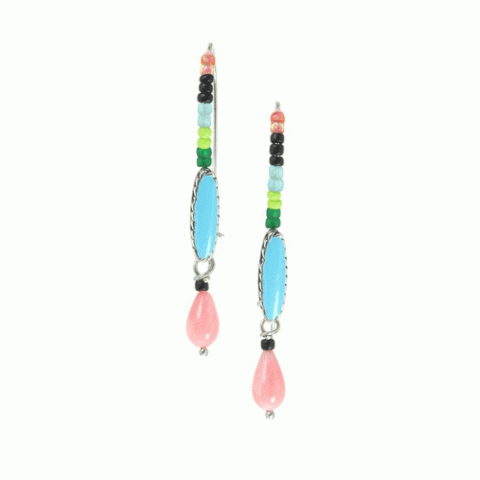 Серьги из авантюрина, перламутра, коралла и говлита BETSY 12--62367
