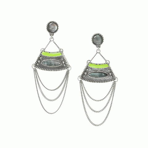 Серьги из авантюрина, перламутра, коралла и говлита BETSY 12--62372