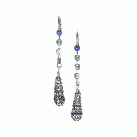 Серьги из агата, гематита, лазурита, содалита и Swarovski LOU 12--62423