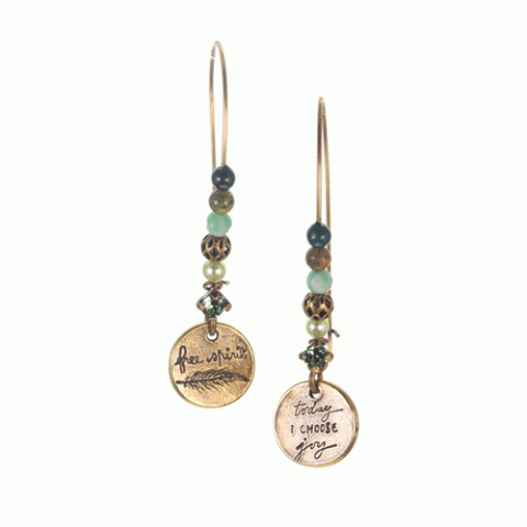 Серьги из агата, авантюрина, яшмы, малахита и унакита LEA 12--62440