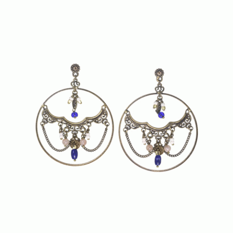 Серьги из жемчуга, лазурита, лунного камня и Swarovski JOANA 12--62461
