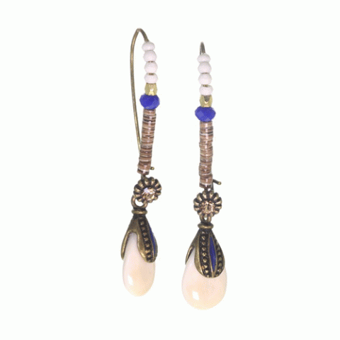 Серьги из жемчуга, лазурита, лунного камня и Swarovski JOANA 12--62462