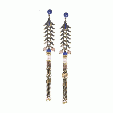Серьги из жемчуга, лазурита, лунного камня и Swarovski JOANA 12--62463