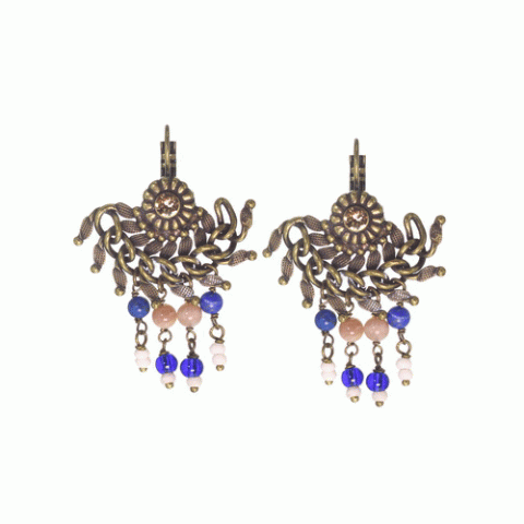 Серьги из жемчуга, лазурита, лунного камня и Swarovski JOANA 12--62469
