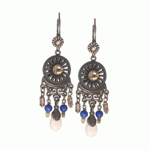 Серьги из жемчуга, лазурита, лунного камня и Swarovski JOANA 12--62474