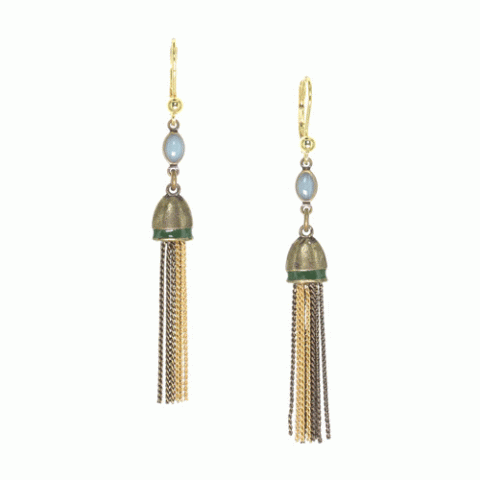 Серьги из агата, авантюрина, аквамарина, лабрадорита и перламутра LEONOR 12--62484