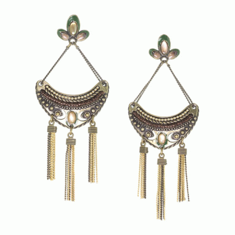 Серьги из агата, авантюрина, аквамарина, лабрадорита и перламутра LEONOR 12--62485