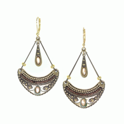 Серьги из агата, авантюрина, аквамарина, лабрадорита и перламутра LEONOR 12--62487