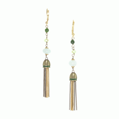 Серьги из агата, авантюрина, аквамарина, лабрадорита и перламутра LEONOR 12--62489