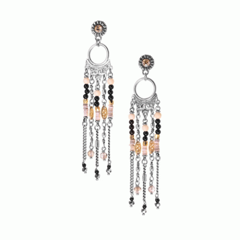 Серьги из агата, жемчуга, лабрадорита и вулканического камня NATASHA 12--62524