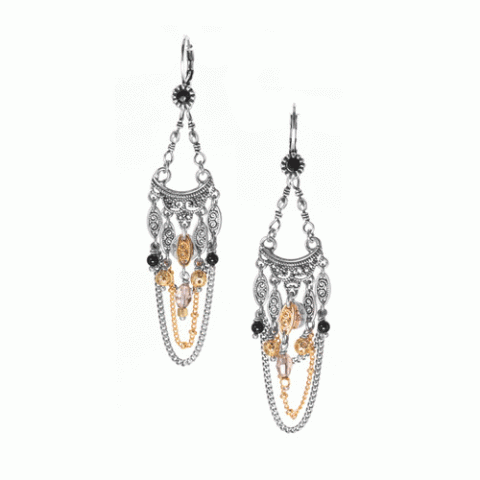 Серьги из агата, жемчуга, лабрадорита и вулканического камня NATASHA 12--62528