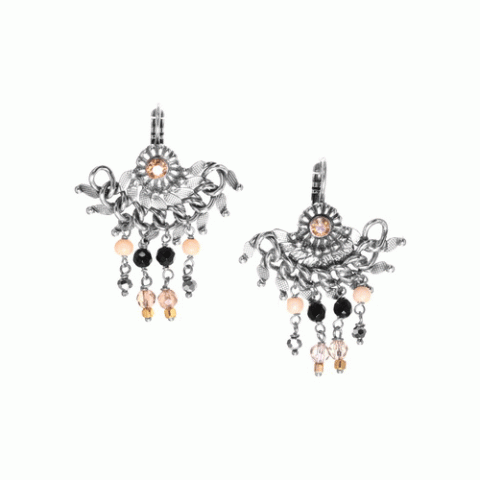 Серьги из агата, жемчуга, лабрадорита и вулканического камня NATASHA 12--62529