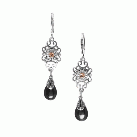 Серьги из агата, жемчуга, лабрадорита и вулканического камня NATASHA 12--62530
