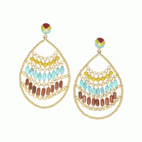 Серьги из амазонита, говлита, дерева Байонг и Сибукао TAMARA 12--62582