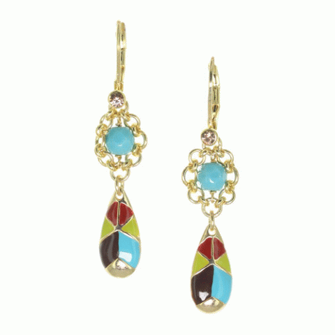Серьги из амазонита, говлита, дерева Байонг и Сибукао TAMARA 12--62588