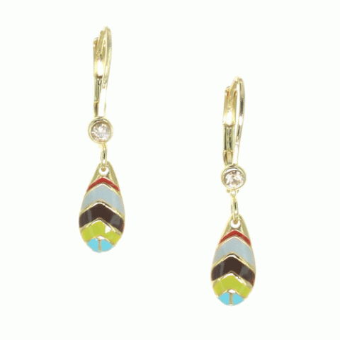 Серьги из амазонита, говлита, дерева Байонг и Сибукао TAMARA 12--62594
