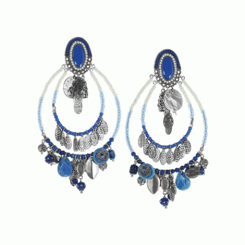 Серьги из лазурита, бусин Рокайль и кристаллов Swarovski AKRO BEO 12--62603