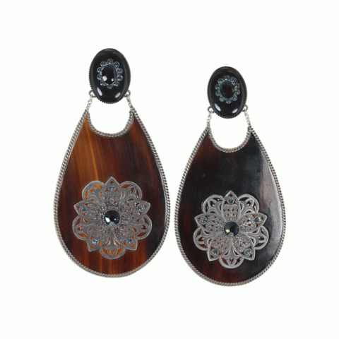 Серьги из рога и кристаллов Swarovski AKRO BEO 12--62607