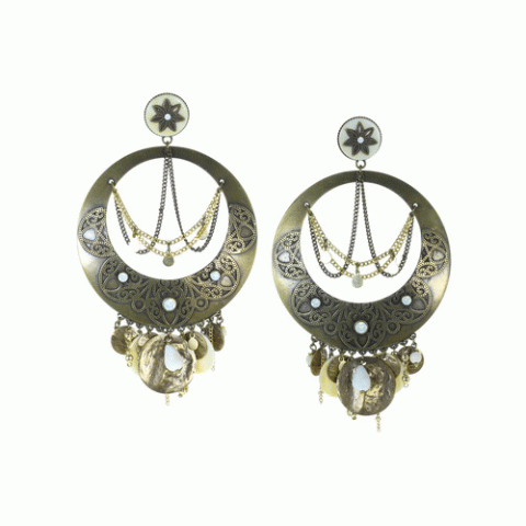 Серьги из говлита, кости и кристаллов Swarovski AKRO BEO 12--62610