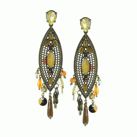 Серьги из перламутра, сердолика, цитрина и кристаллов Swarovski AKRO BEO 12--62612