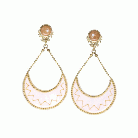 Серьги из яшмы, дерева Байонг, моллюсков и Swarovski ALICIA 12-62652