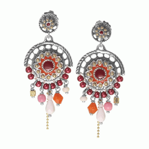 Серьги из жемчуга, хрустальных бусин, трокаса и кожи ANOUSH 12-62665