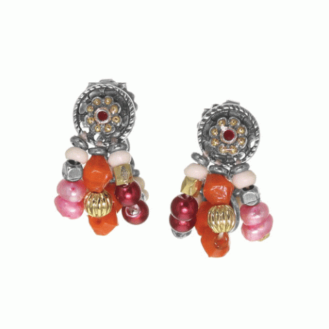 Серьги из жемчуга, хрустальных бусин, трокаса и кожи ANOUSH 12-62666
