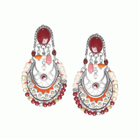 Серьги из жемчуга, хрустальных бусин, трокаса и кожи ANOUSH 12-62668