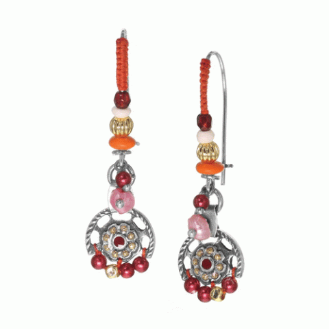 Серьги из жемчуга, хрустальных бусин, трокаса и кожи ANOUSH 12-62669