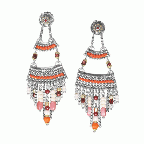 Серьги из жемчуга, хрустальных бусин, трокаса и кожи ANOUSH 12-62674