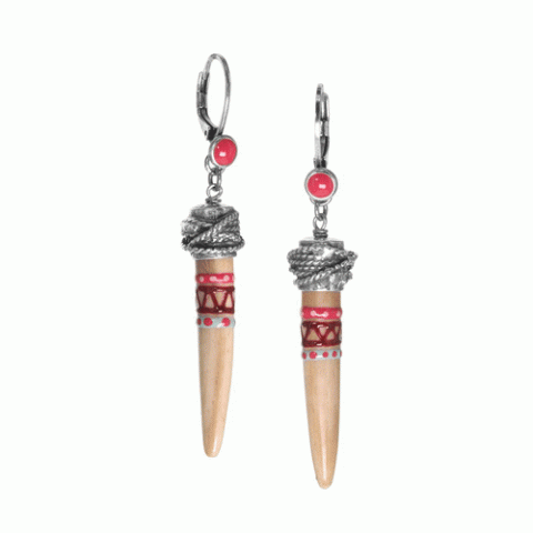 Серьги из амазонита, глины, коралла, жемчуга, яшмы и бирюзы LOUVE 12-62683