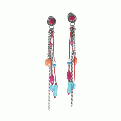 Серьги из агата, сердолика, коралла, нефрита и говлита RITA 12-62756