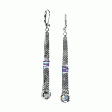 Серьги из хрустальных бусин и Галиотис Ирис STELLA 12-62763