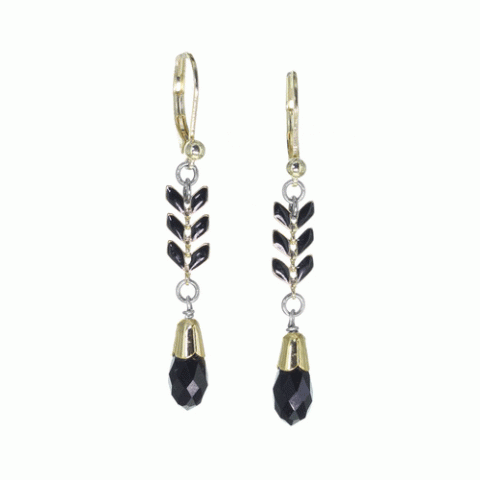 Серьги из рога, хрусталя и Swarovski EMILIE 12-62846