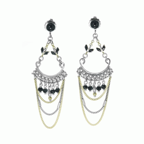 Серьги из рога, хрусталя и Swarovski EMILIE 12-62847