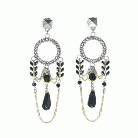 Серьги из рога, хрусталя и Swarovski EMILIE 12-62850
