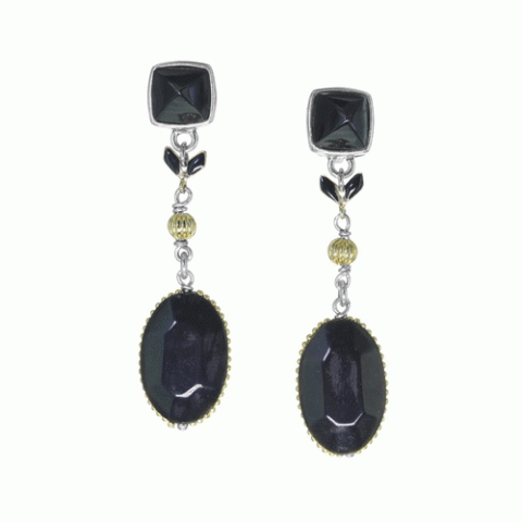 Серьги из рога, хрусталя и Swarovski EMILIE 12-62854