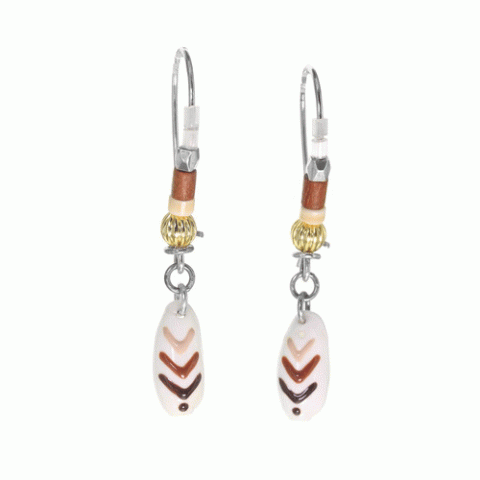 Серьги из коралла, говлита, яшмы, нефрита, змеевика и Swarovski CARLOTA 12-62906