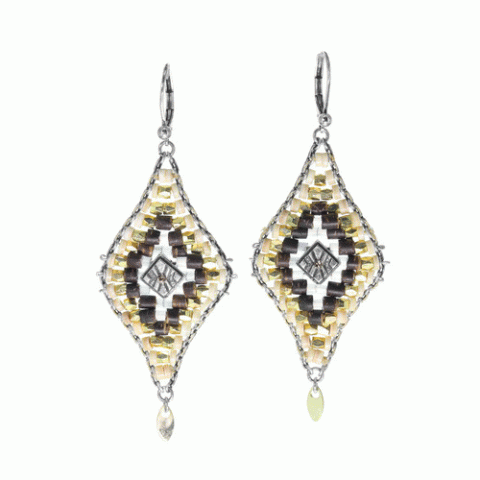 Серьги из коралла, говлита, яшмы, нефрита, змеевика и Swarovski CARLOTA 12-62914