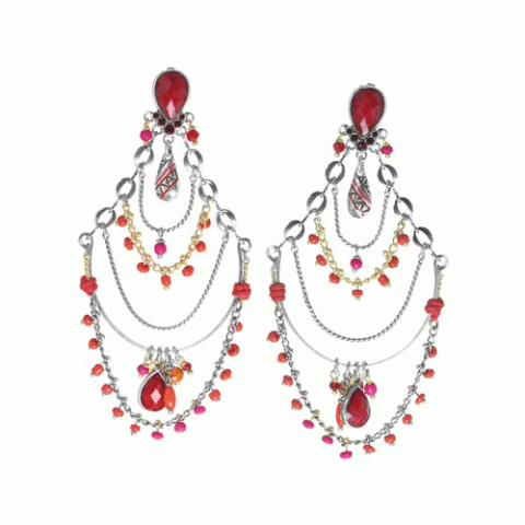 Серьги из агата, коралла, кокоса, дерева Сибукао и Swarovski ZELINE 12-62930